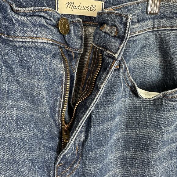 Madewell Jeans Women Size 26 Classic Straight High Rise Raw Hem Crop Medium Wash - Picture 6 of 14